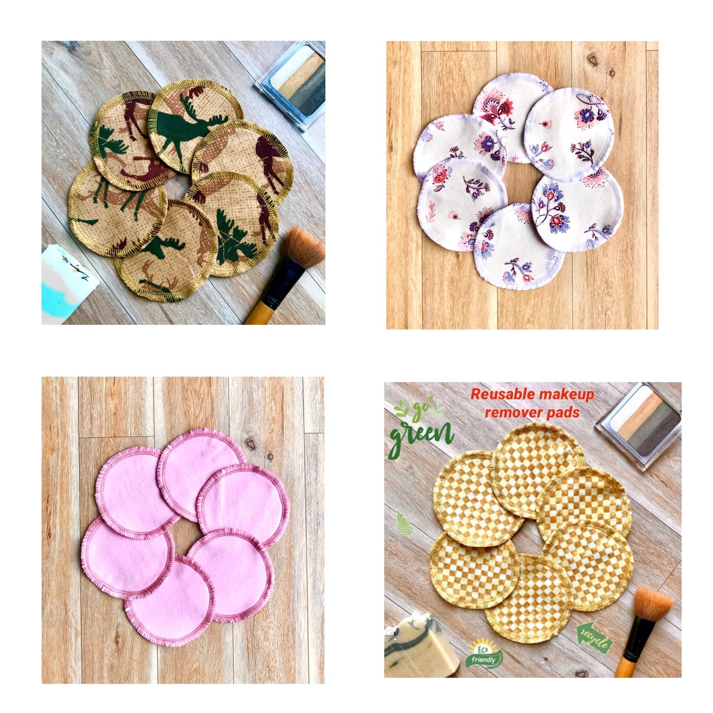 6 Reusable Face rounds/Makeup pads remover