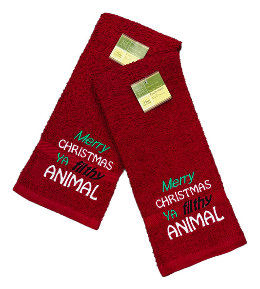 Christmas embroidered Hand towels