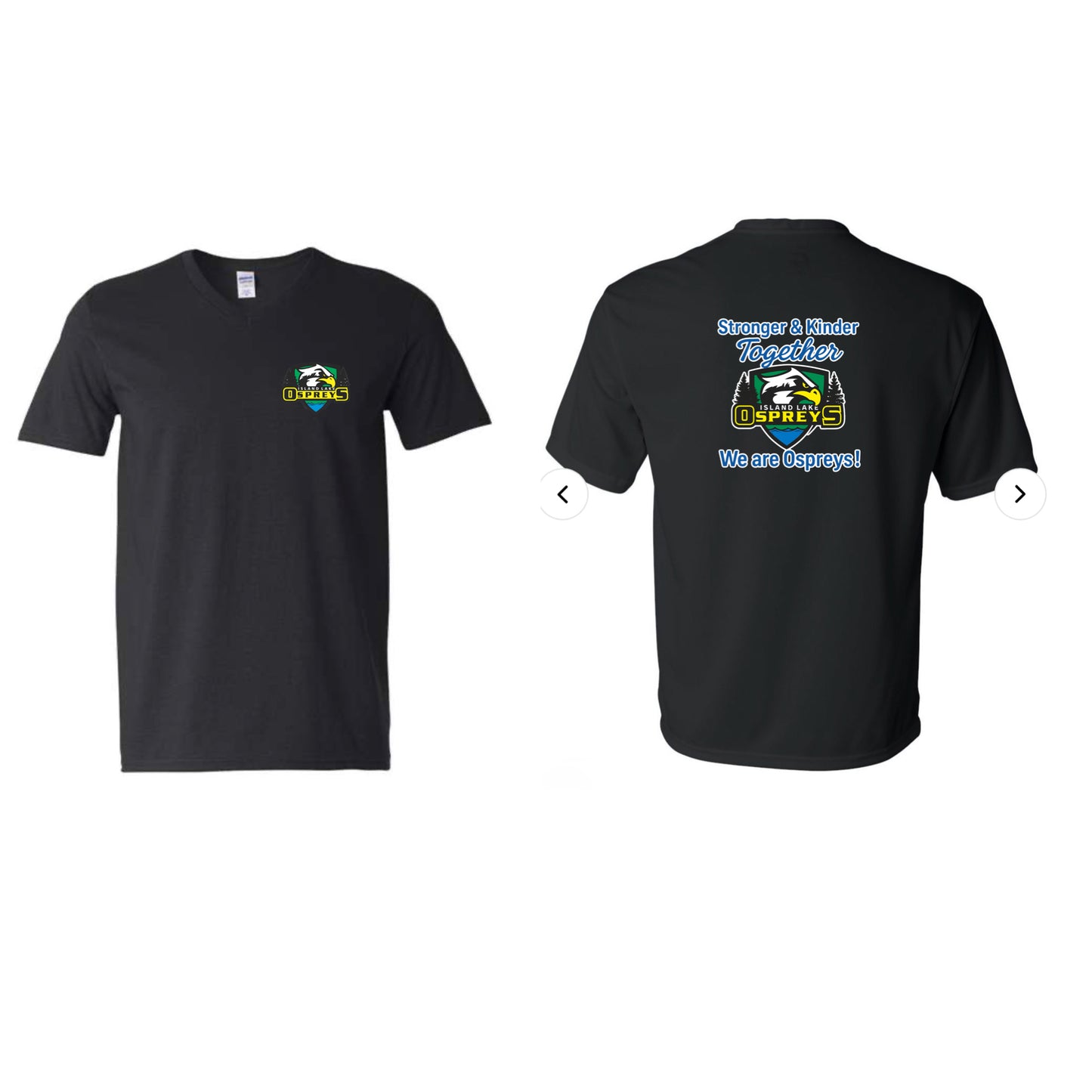 Adult - Osprey ILPS High quality V Neck t-shirt with small logo and school quote on the back