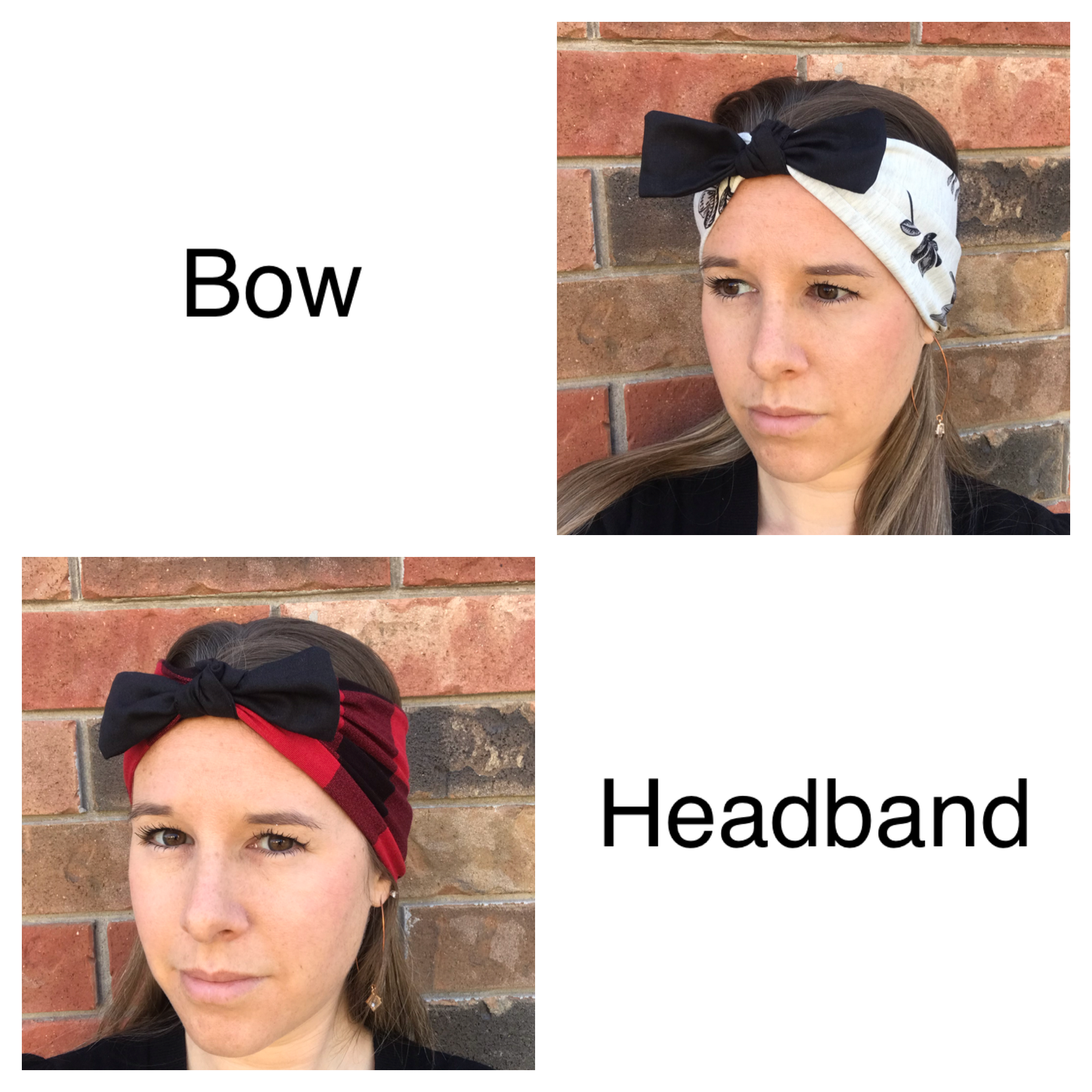 Black Bow bamboo headband - hair accessories