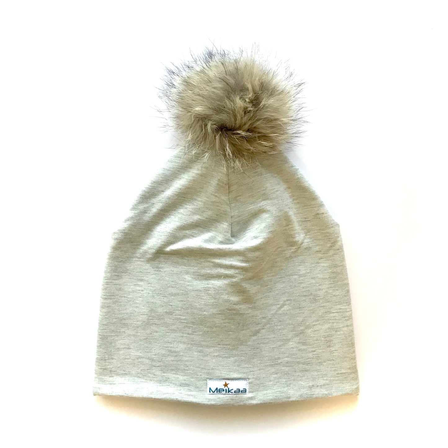 Classic colors Winter Bamboo Hat + recycled fur pompom