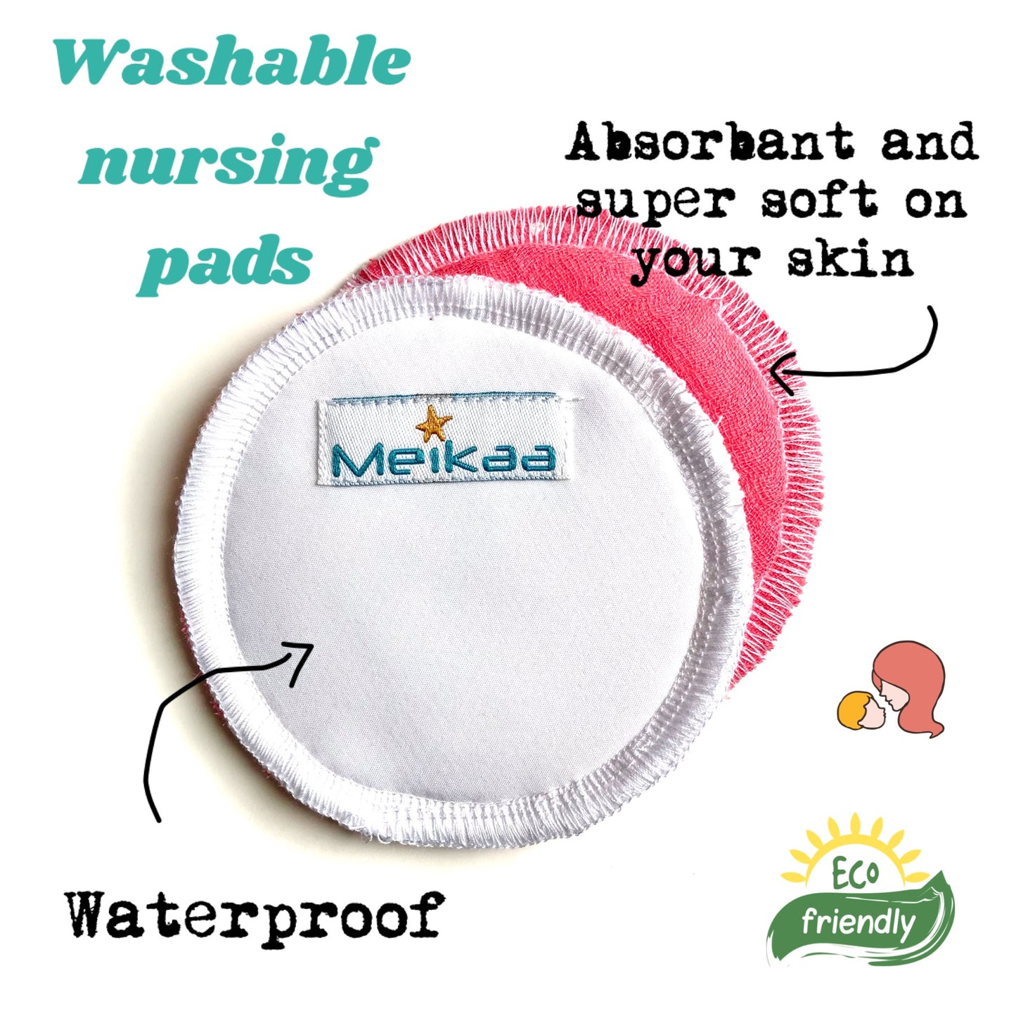 500 Pairs of colorful Reusable/Washable Nursing Pads - No Leak Warranty (wholesale)
