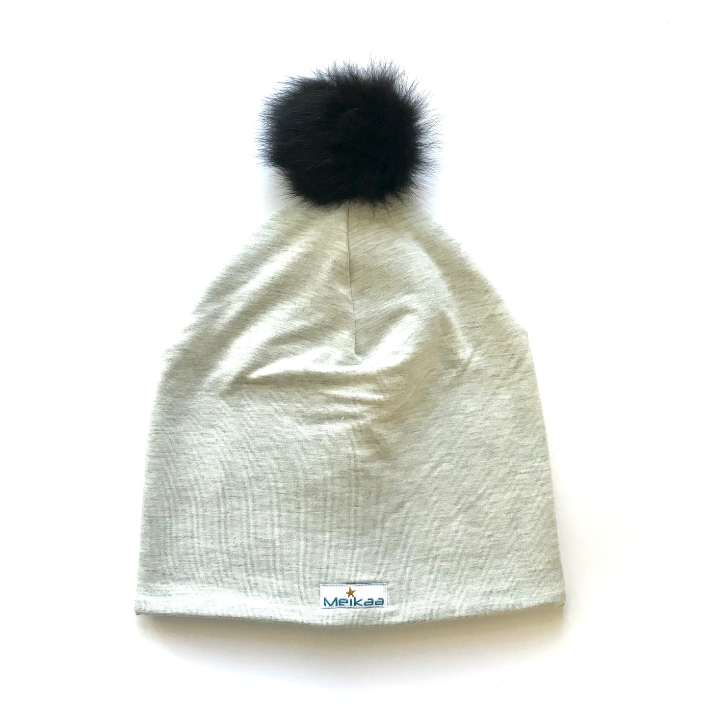 Classic colors Winter Bamboo Hat + recycled fur pompom