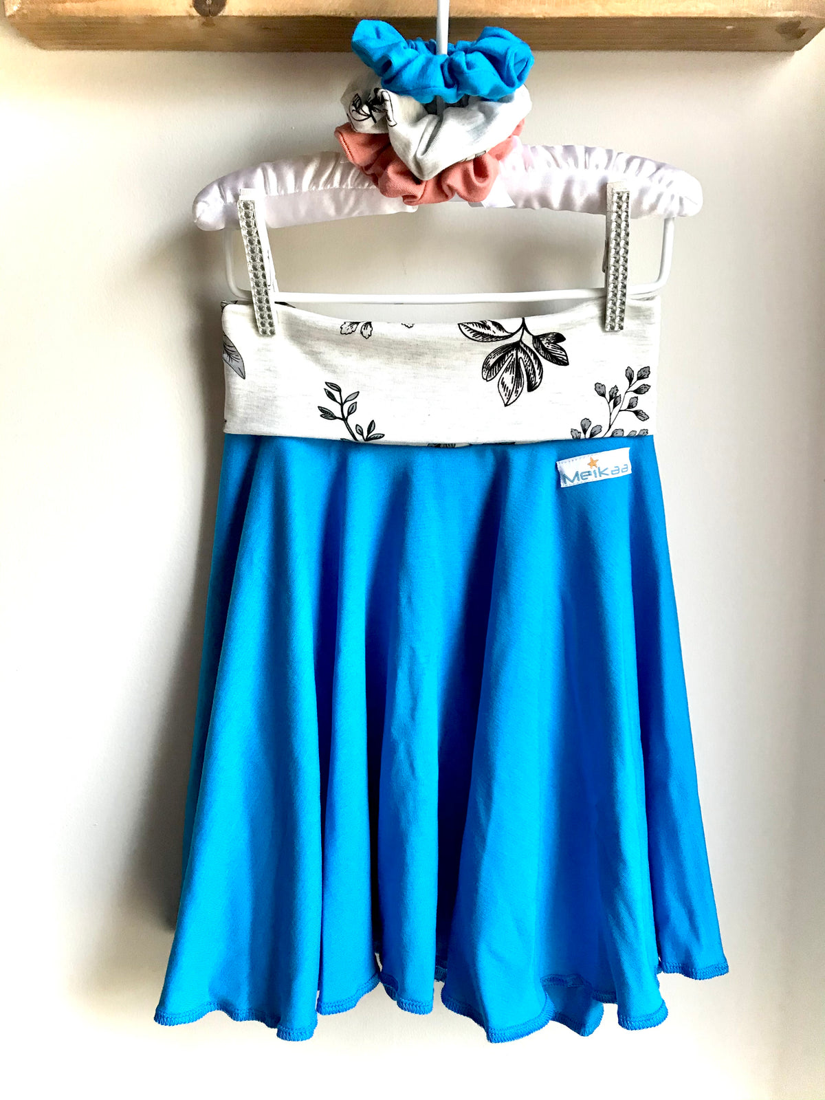 Bamboo growing skirt + 3 matching scrunchies - grow with me skirt
