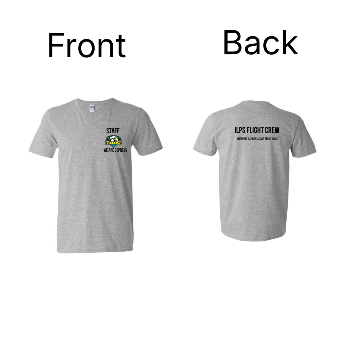 PRINTED STAFF - Adult - Osprey ILPS Flight Crew High quality V Neck t-shirt