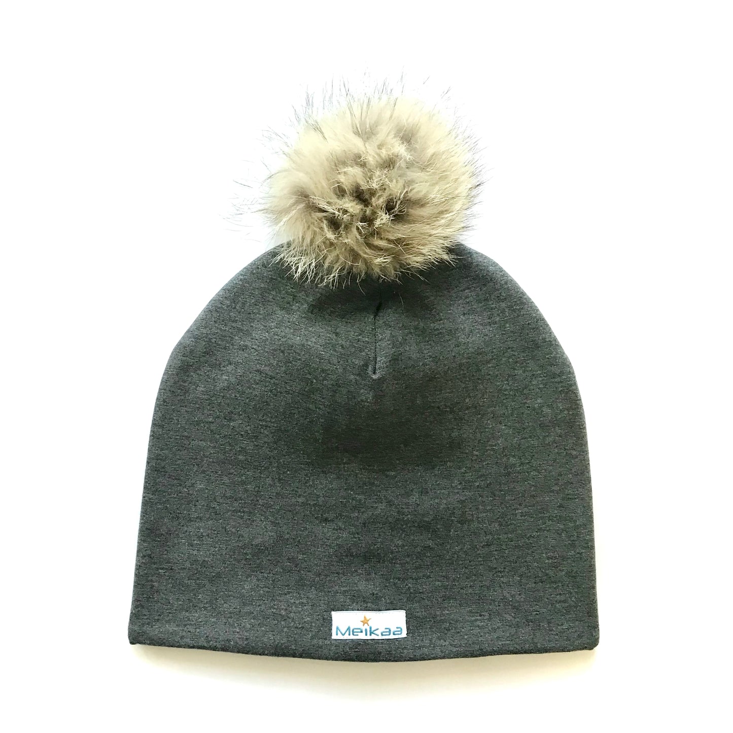 Classic colors Winter Bamboo Hat + recycled fur pompom
