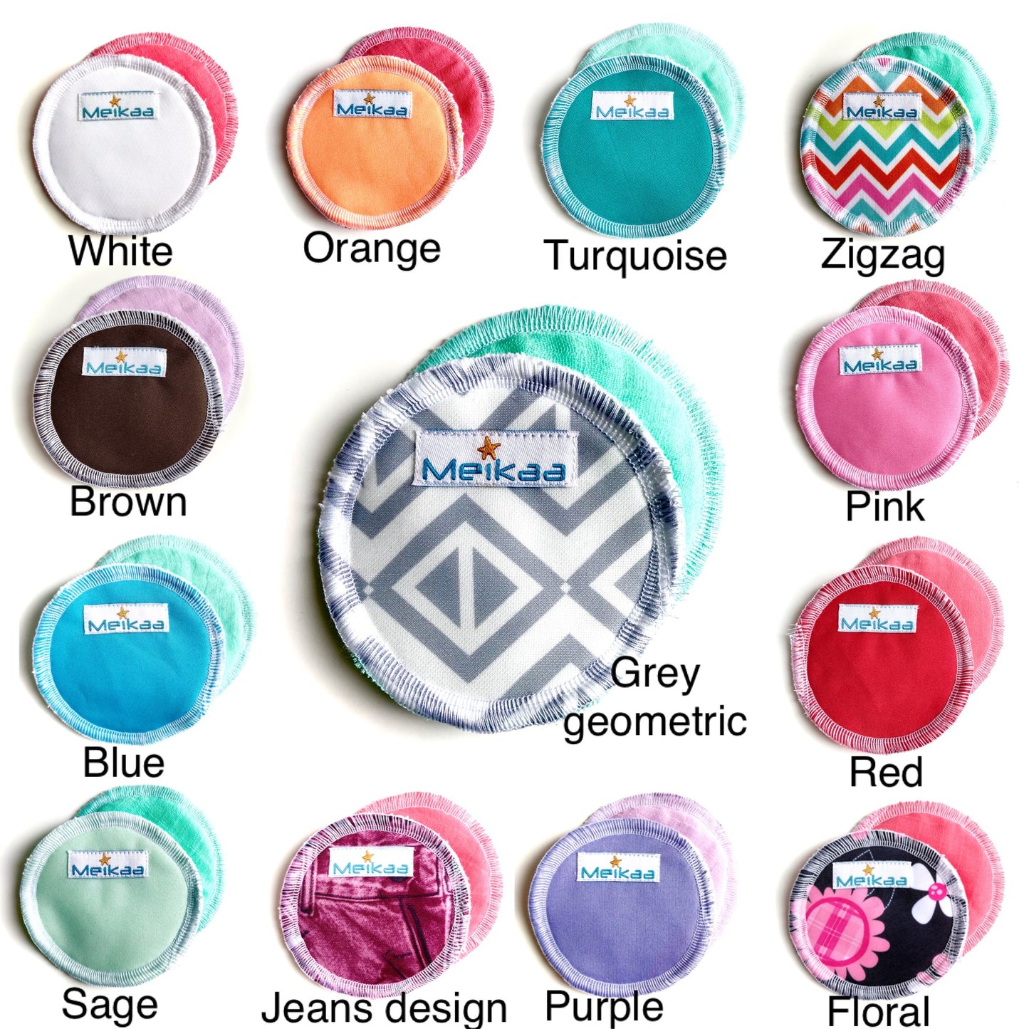 500 Pairs of colorful Reusable/Washable Nursing Pads - No Leak Warranty (wholesale)
