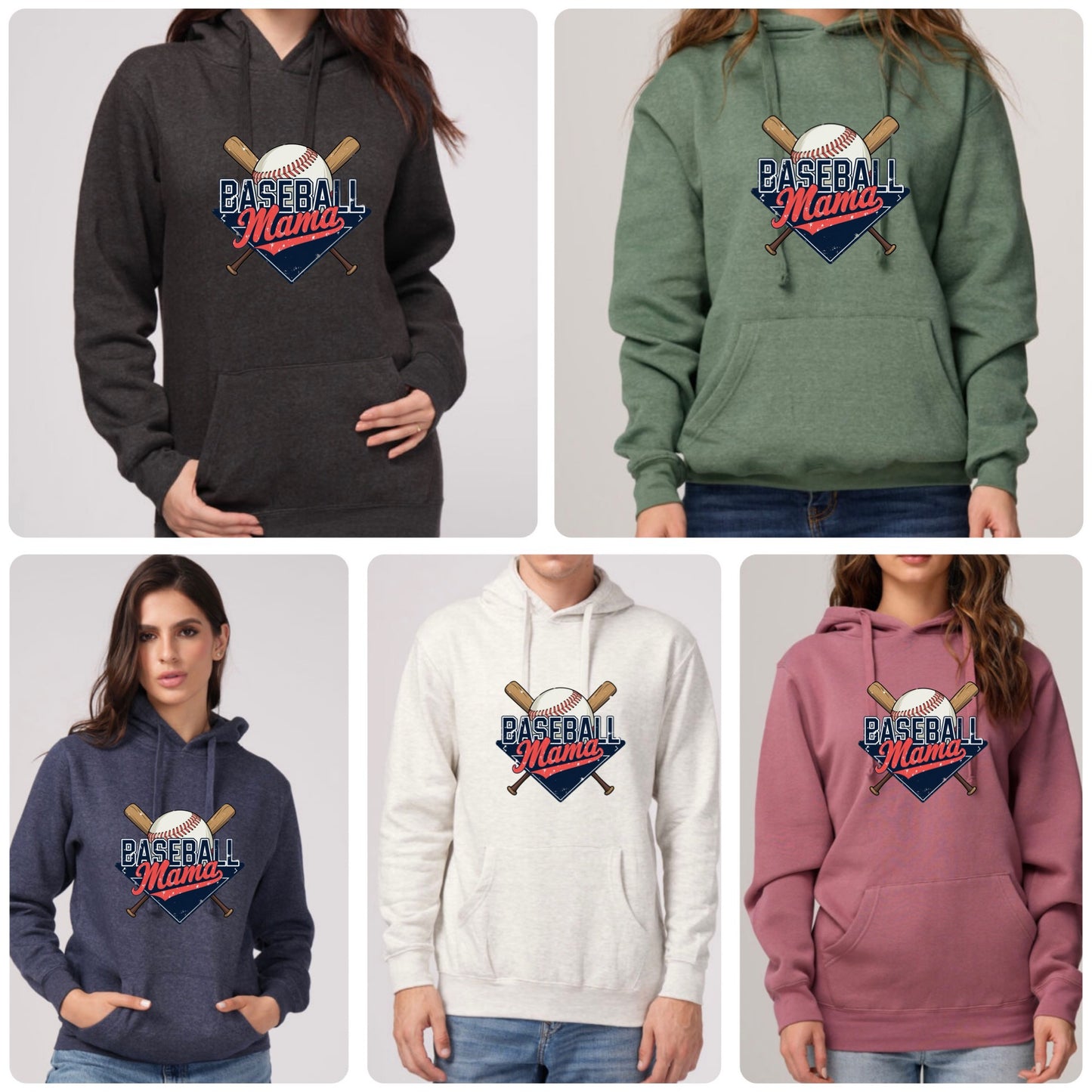 Adult Baseball Mama - High quality Hoodies