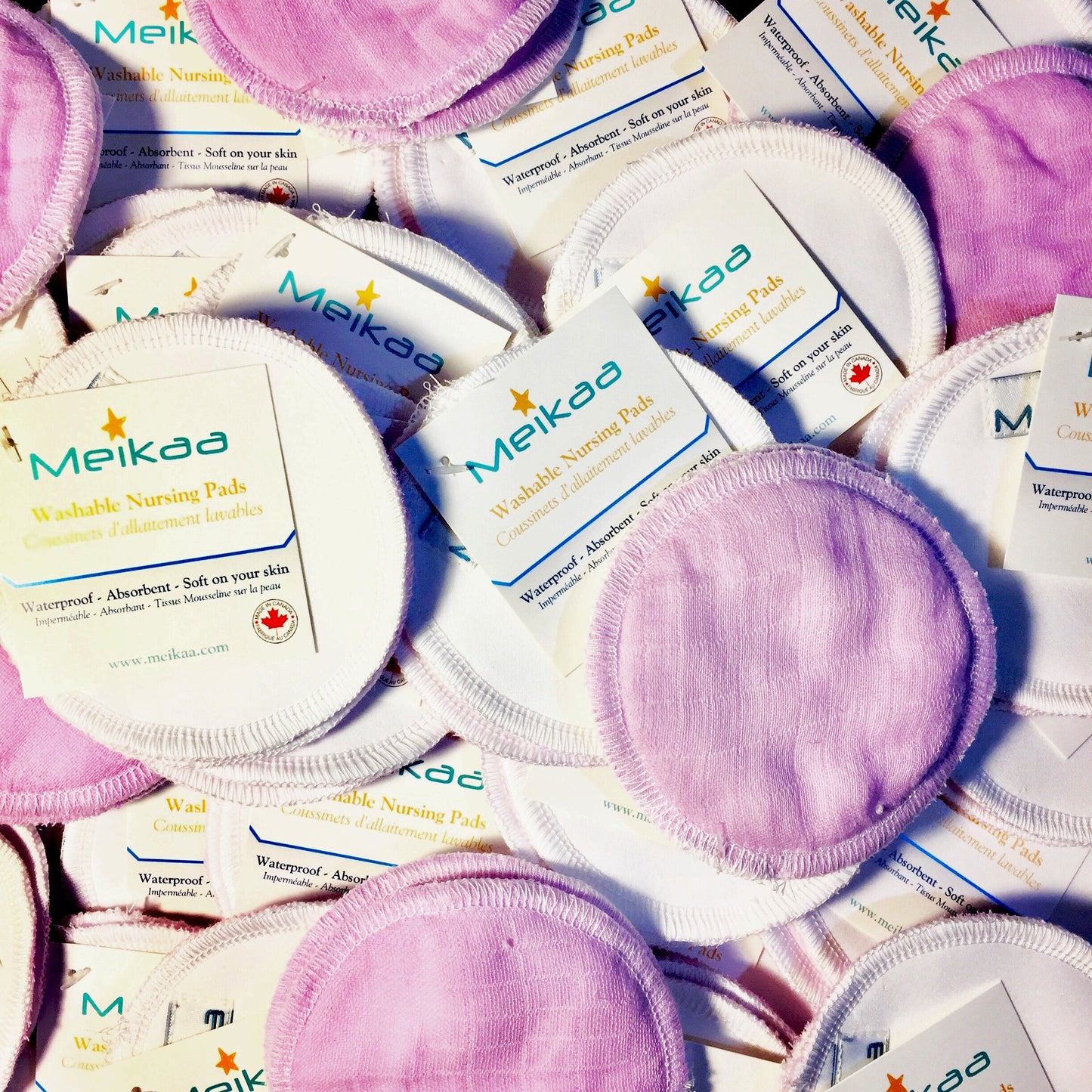 4 Pairs of White Reusable/Washable Nursing Pads - No Leak Warranty