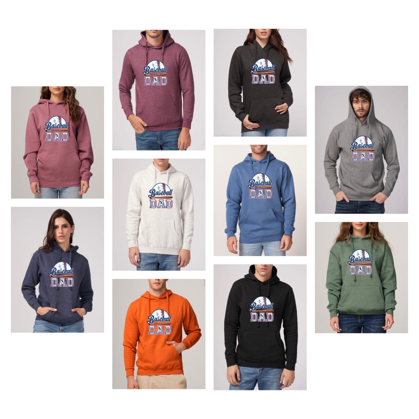 Adult Baseball Dad - High quality Hoodies
