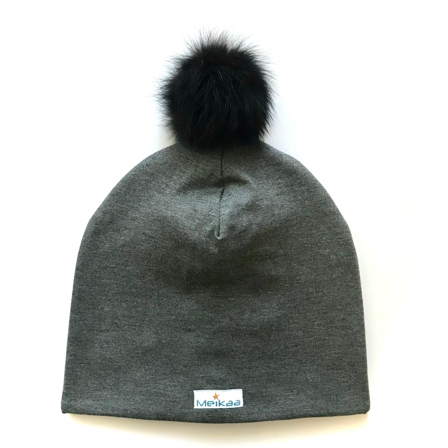 Classic colors Winter Bamboo Hat + recycled fur pompom
