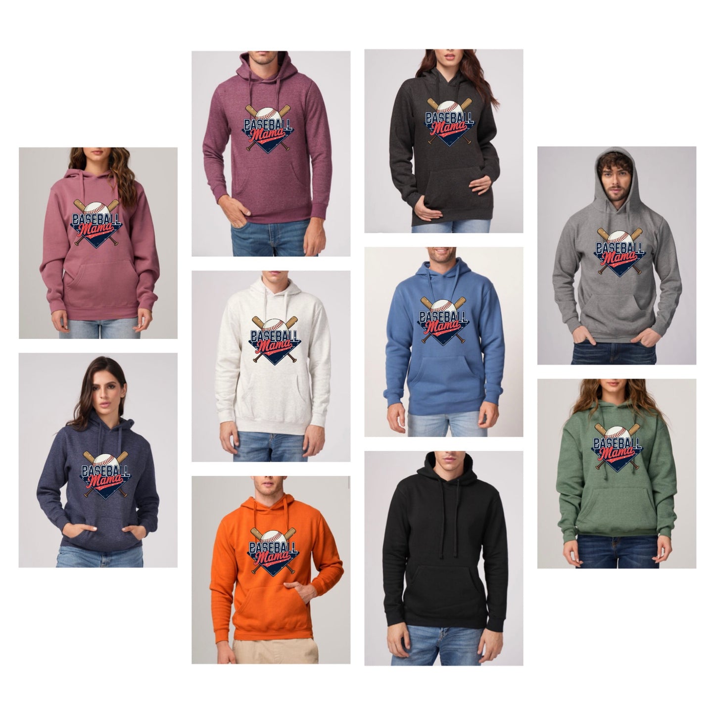 Adult Baseball Mama - High quality Hoodies