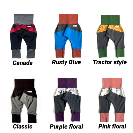 3 Colors BAMBOO Harem Swaggers, Evolutive and Growing Pants