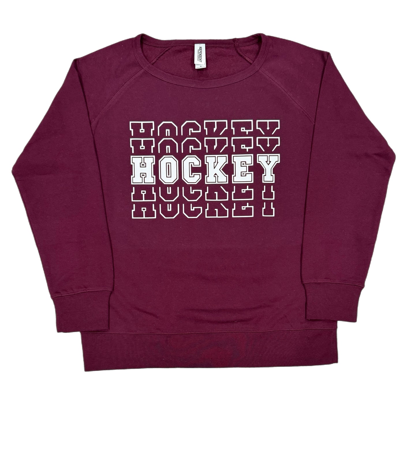 LADIES SIZES - HOCKEY HOCKEY HOCKEY - LIGHTWEIGHT CREW NECK SWEATSHIRT