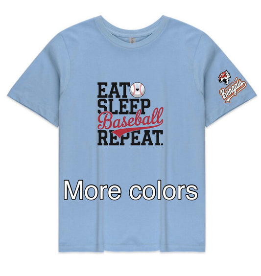 Youth Eat Sleep Baseball Repeat t-shirt