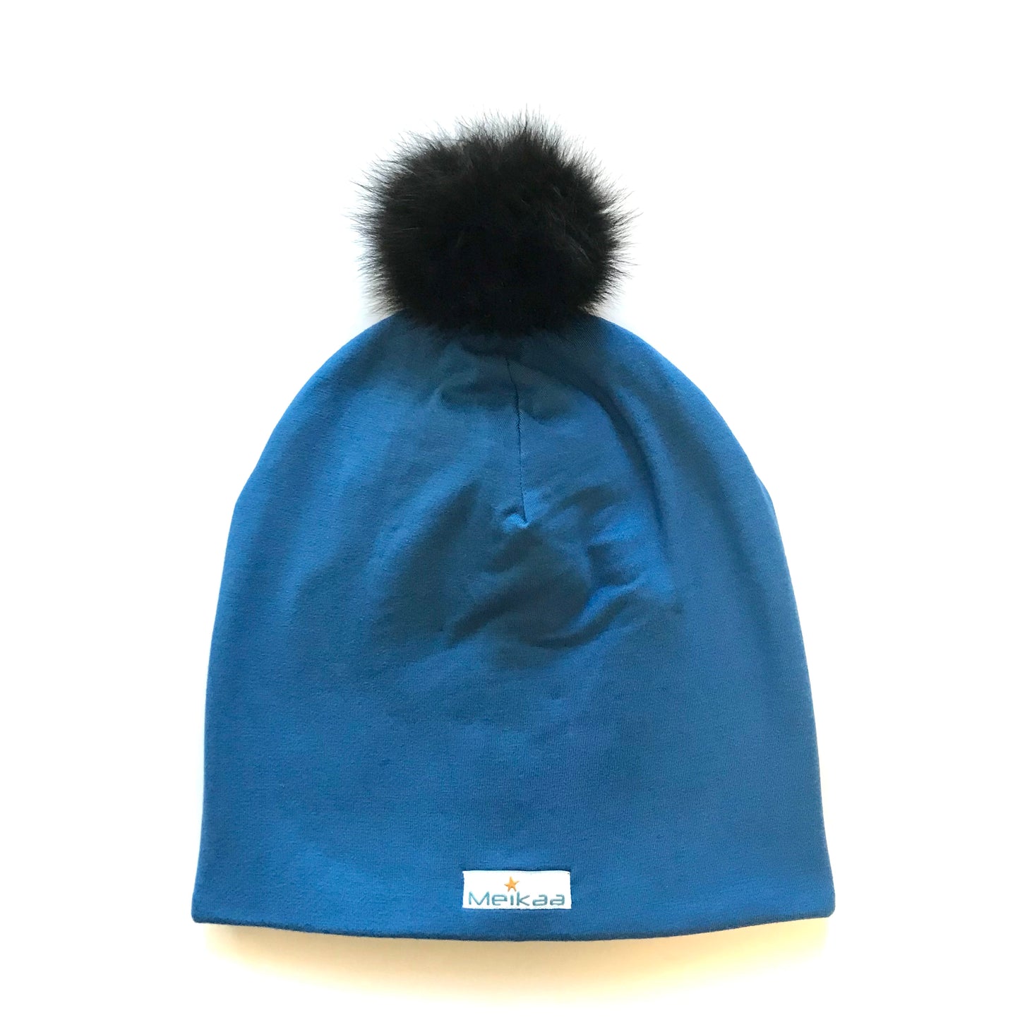 Colorful Winter Bamboo Hat + recycled fur pompom