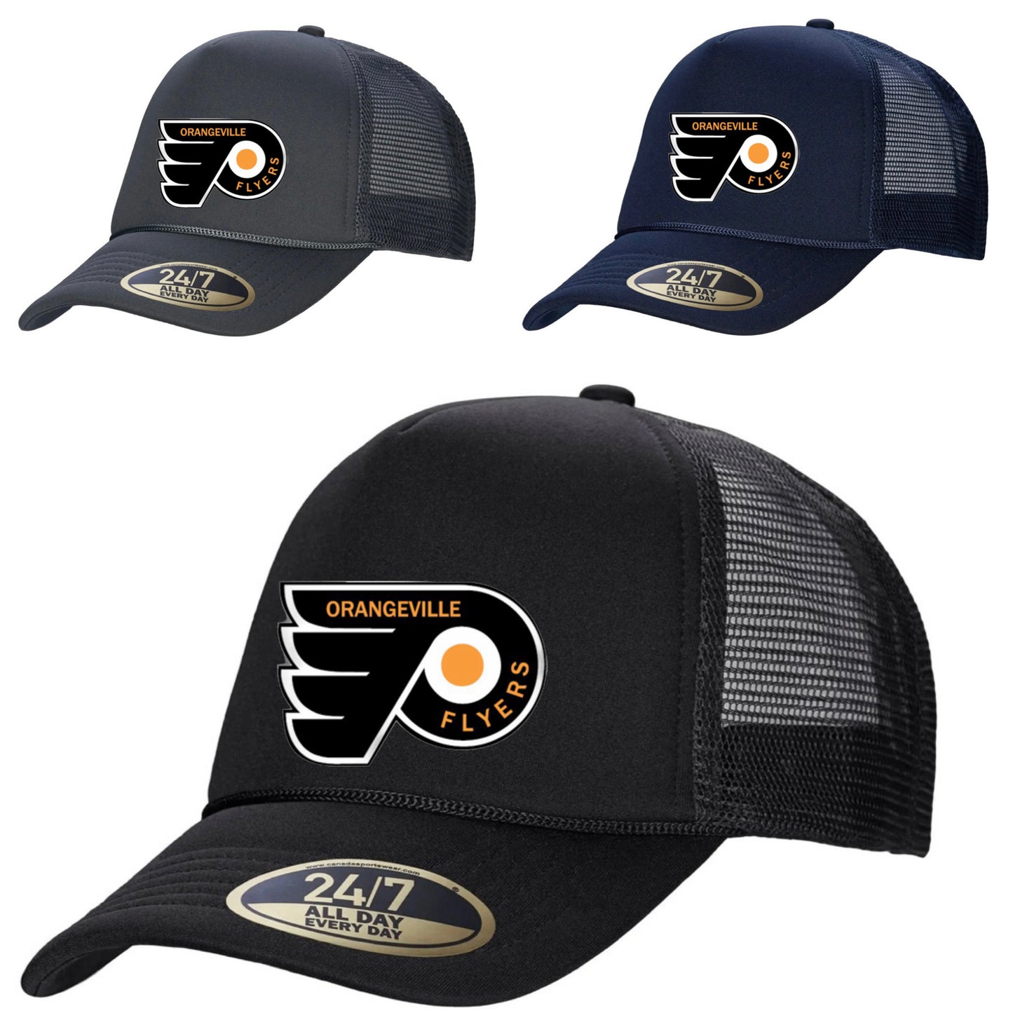 Flyers Retro - 5-Panel Foam Snap Back Trucker Cap - printed logo