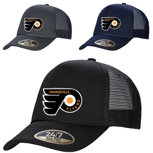 Flyers Retro - 5-Panel Foam Snap Back Trucker Cap - printed logo