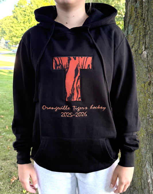 Embroidered Orangeville Tigers High quality Hoodie - Big logo