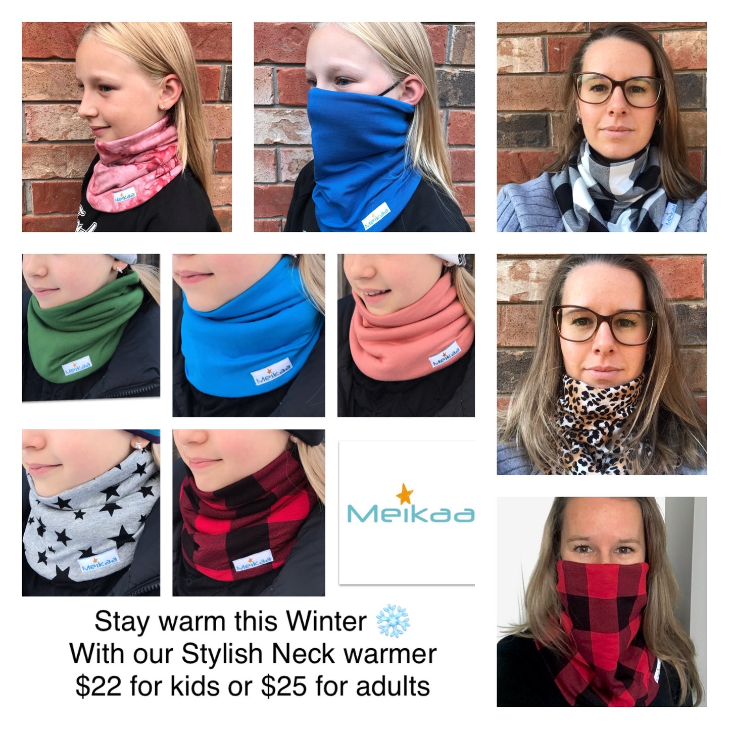 Kids and Adults Winter Neck Warmers