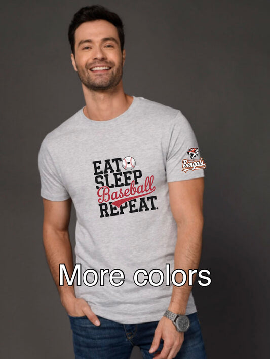 Adult - Eat Sleep Baseball Repeat t-shirt