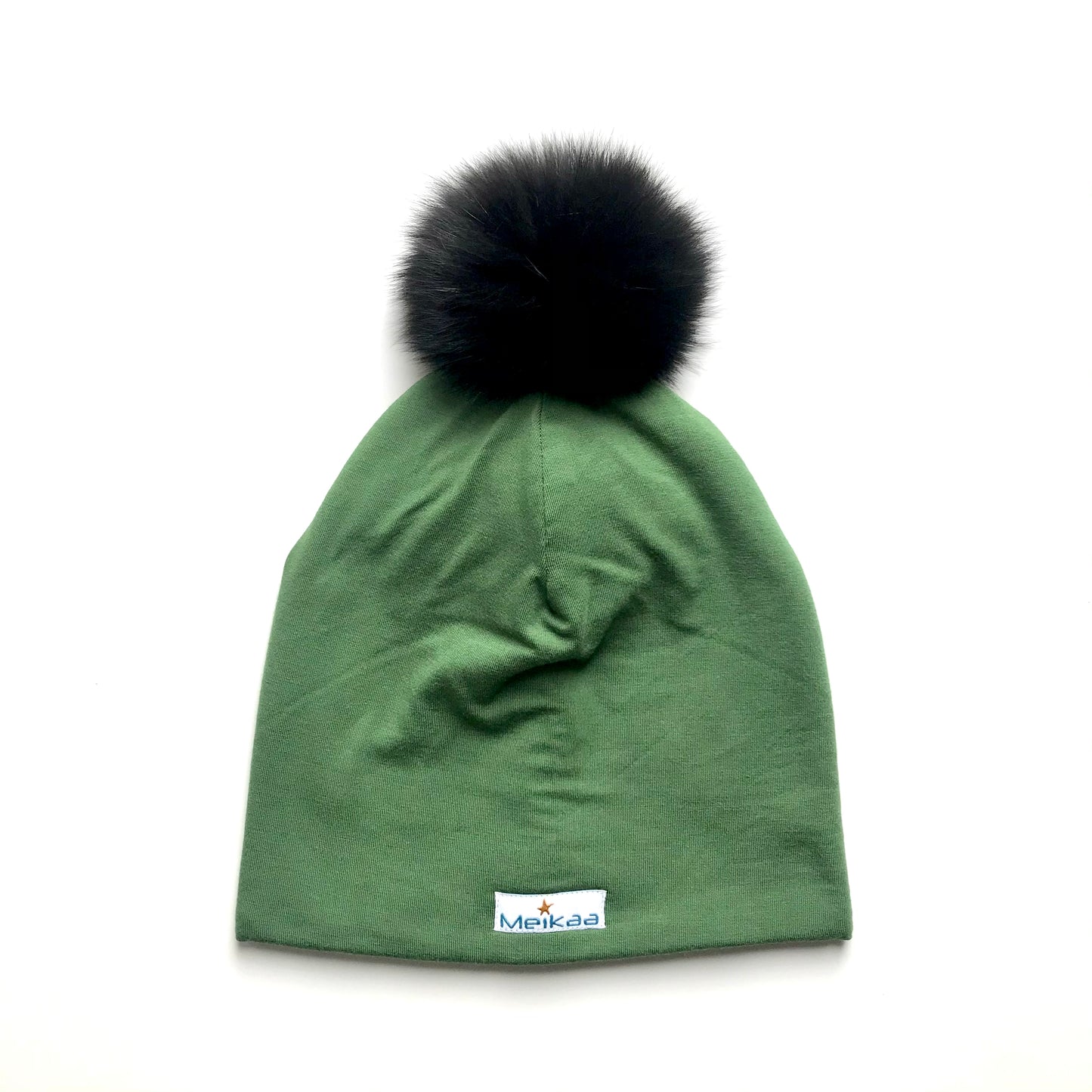 Colorful Winter Bamboo Hat + recycled fur pompom