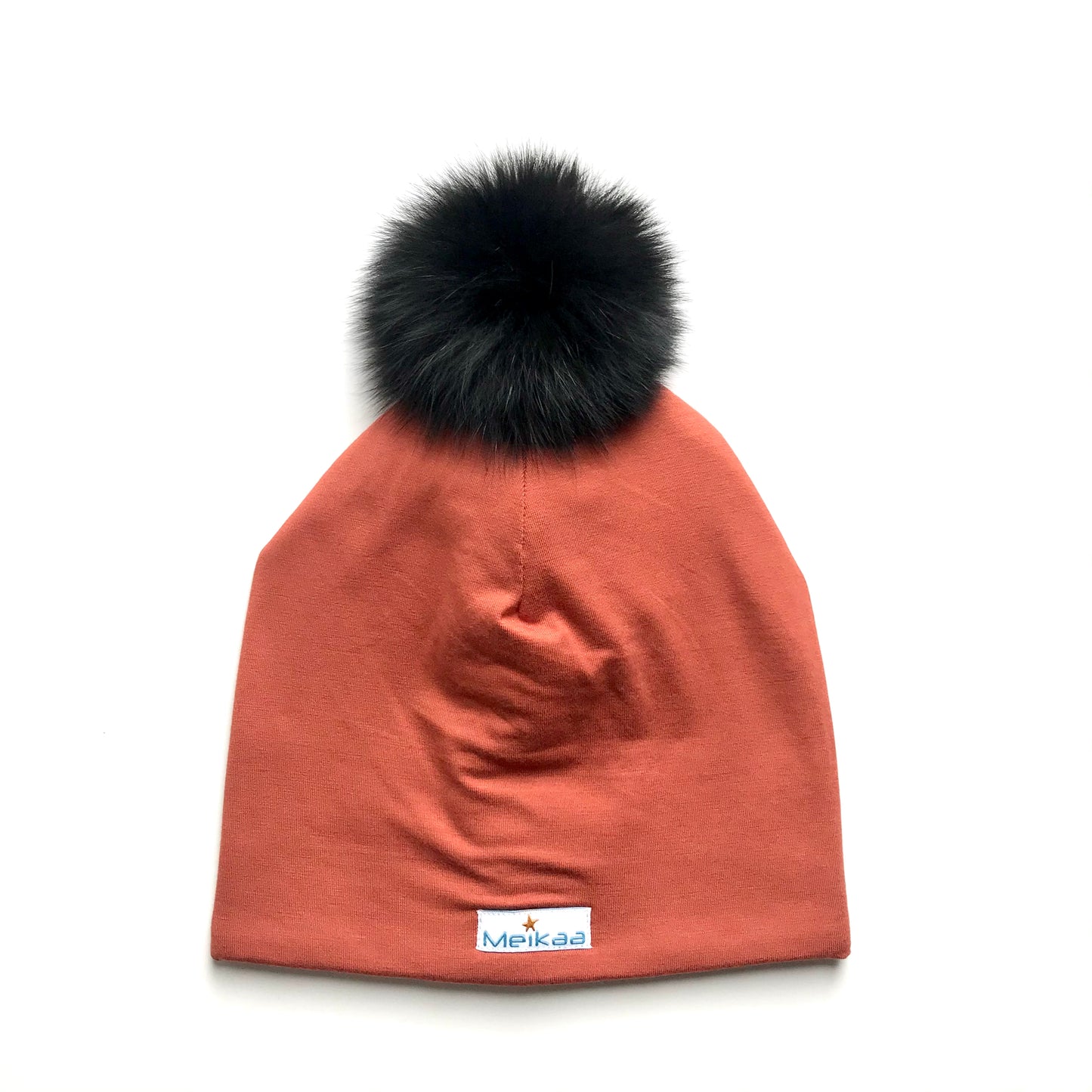 Colorful Winter Bamboo Hat + recycled fur pompom