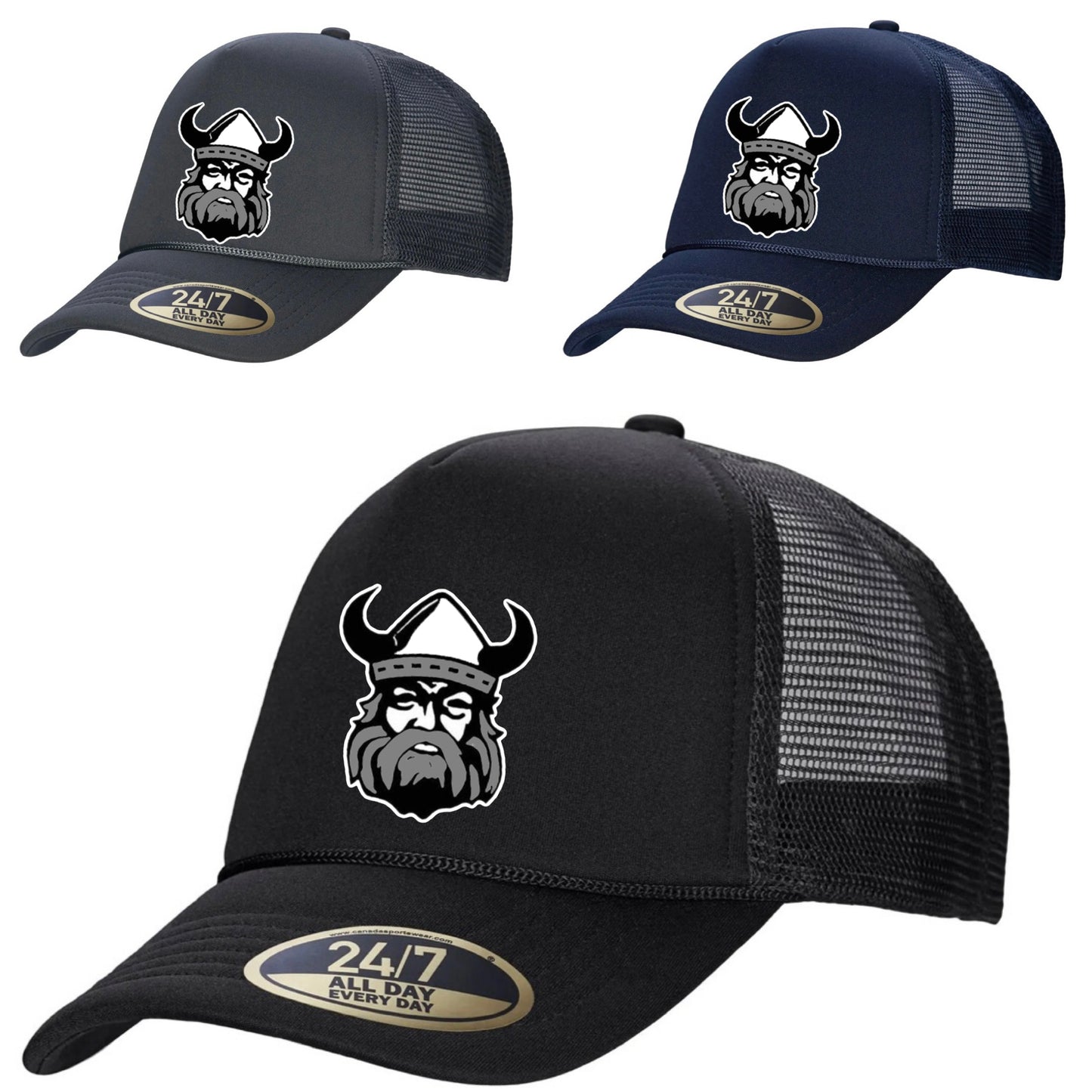 Northmen Retro - 5-Panel Foam Snap Back Trucker Cap - printed logo