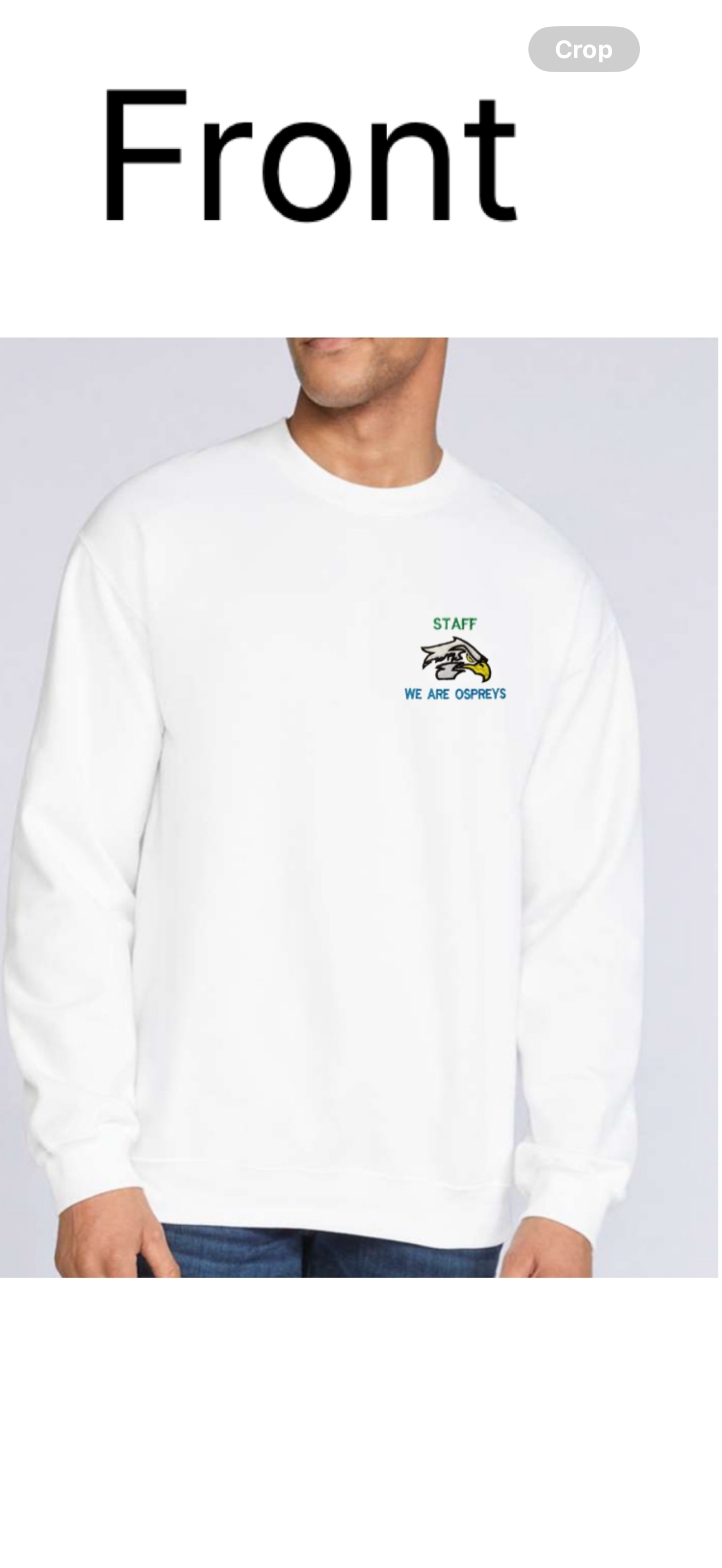 EMBROIDERED STAFF - Adult Osprey ILPS Flight Crew High Quality Crewneck with big logo