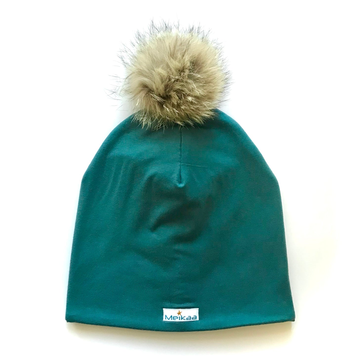 Classic colors Winter Bamboo Hat + recycled fur pompom