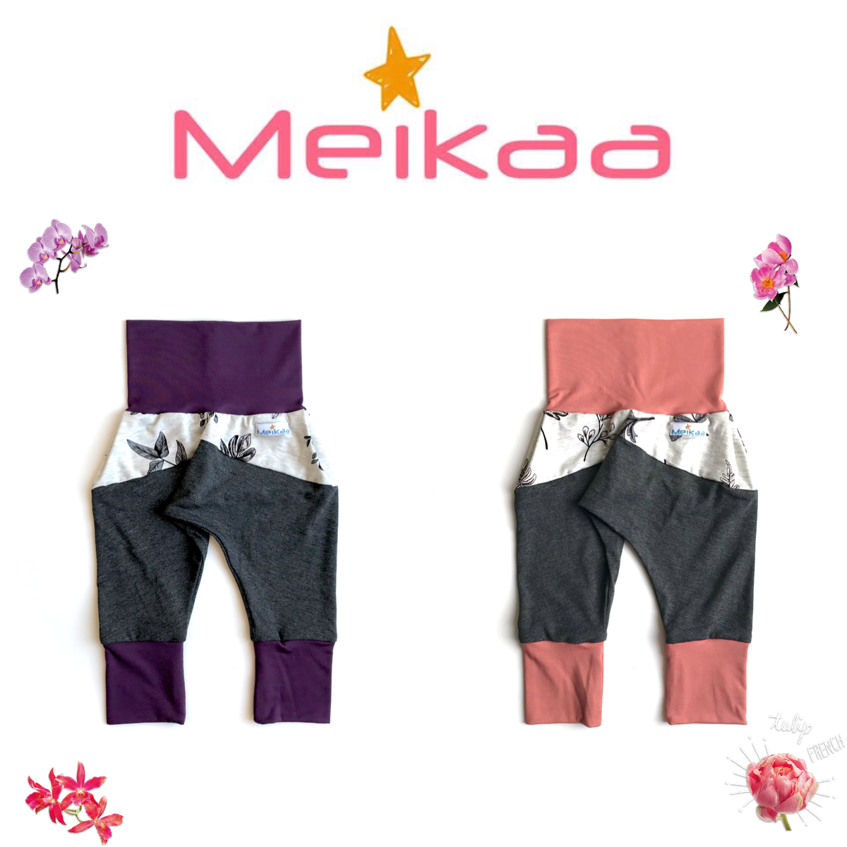 3 Colors BAMBOO Harem Swaggers, Evolutive and Growing Pants