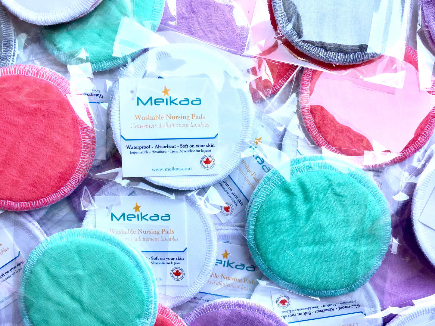 4 Pairs of White Reusable/Washable Nursing Pads - No Leak Warranty