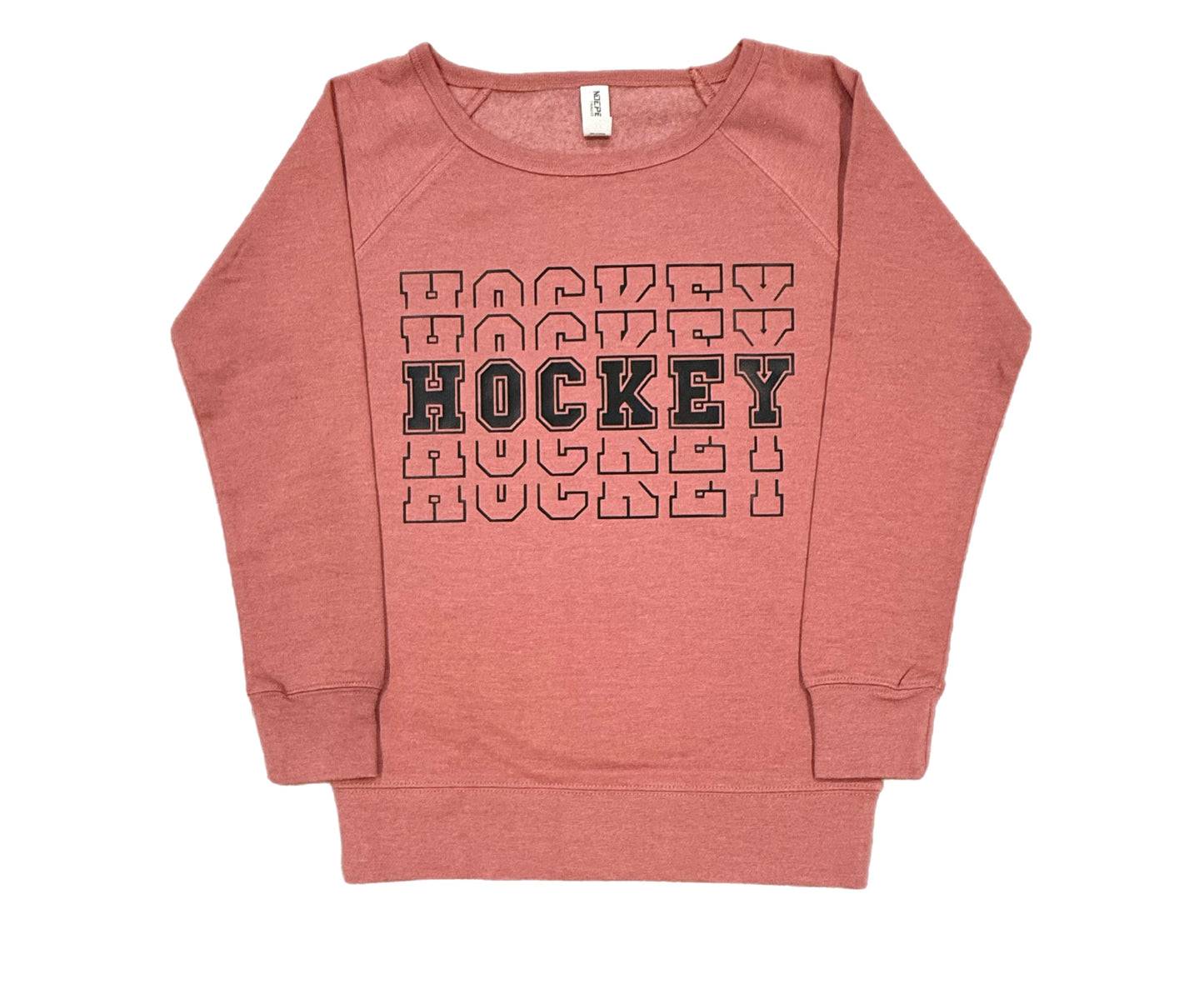LADIES SIZES - HOCKEY HOCKEY HOCKEY - LIGHTWEIGHT CREW NECK SWEATSHIRT