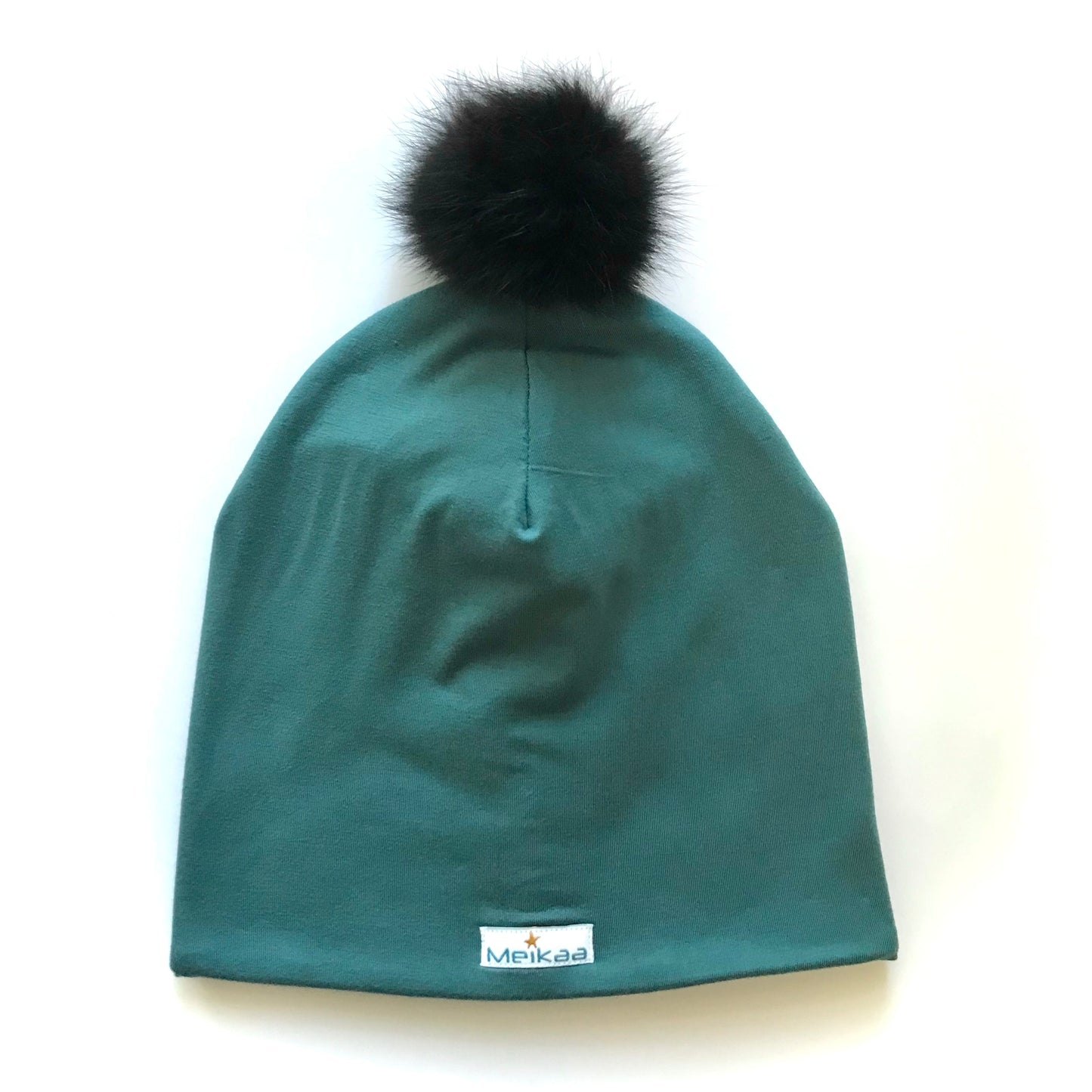 Classic colors Winter Bamboo Hat + recycled fur pompom