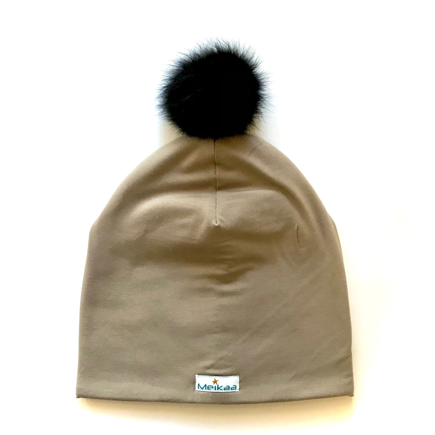 Classic colors Winter Bamboo Hat + recycled fur pompom