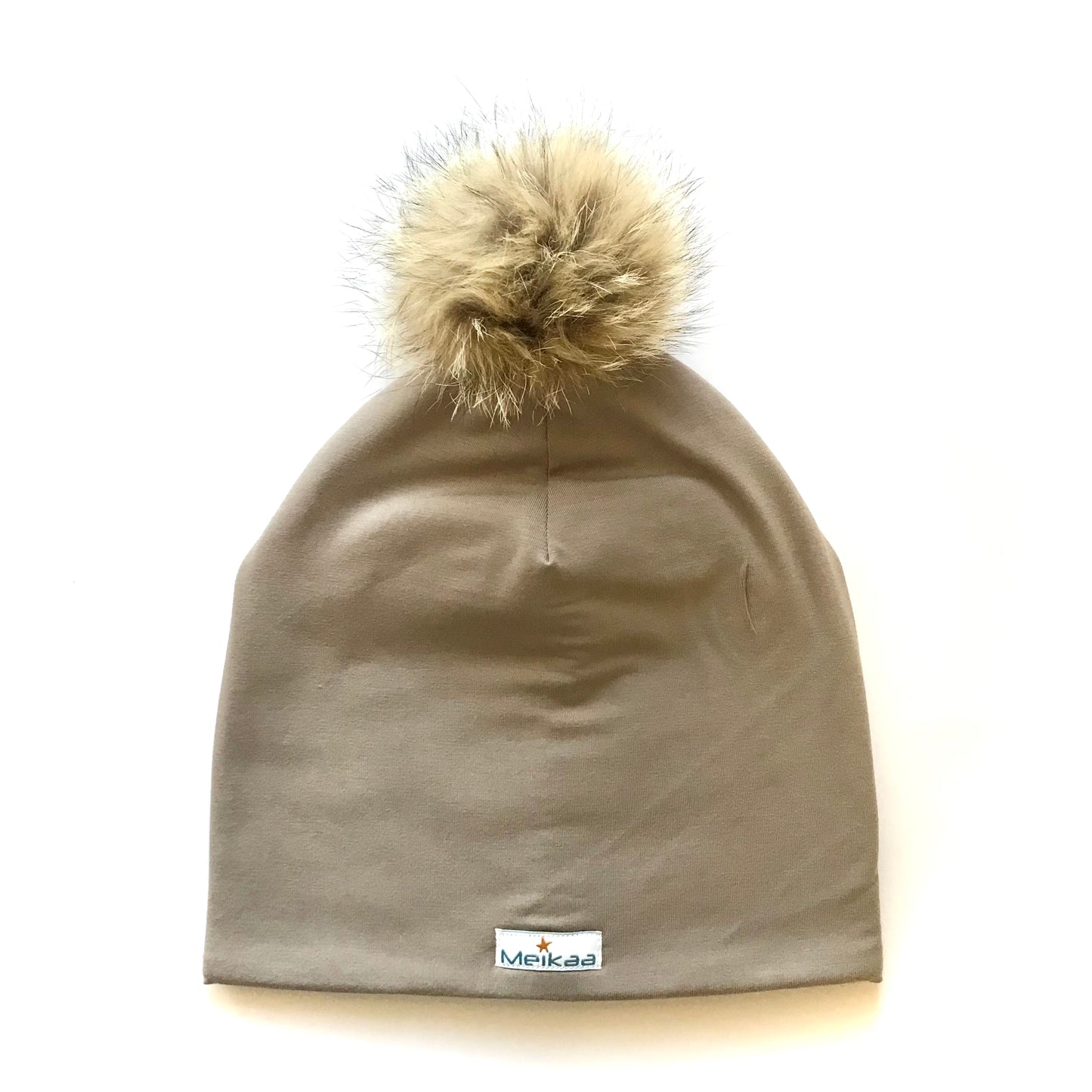 Classic colors Winter Bamboo Hat + recycled fur pompom