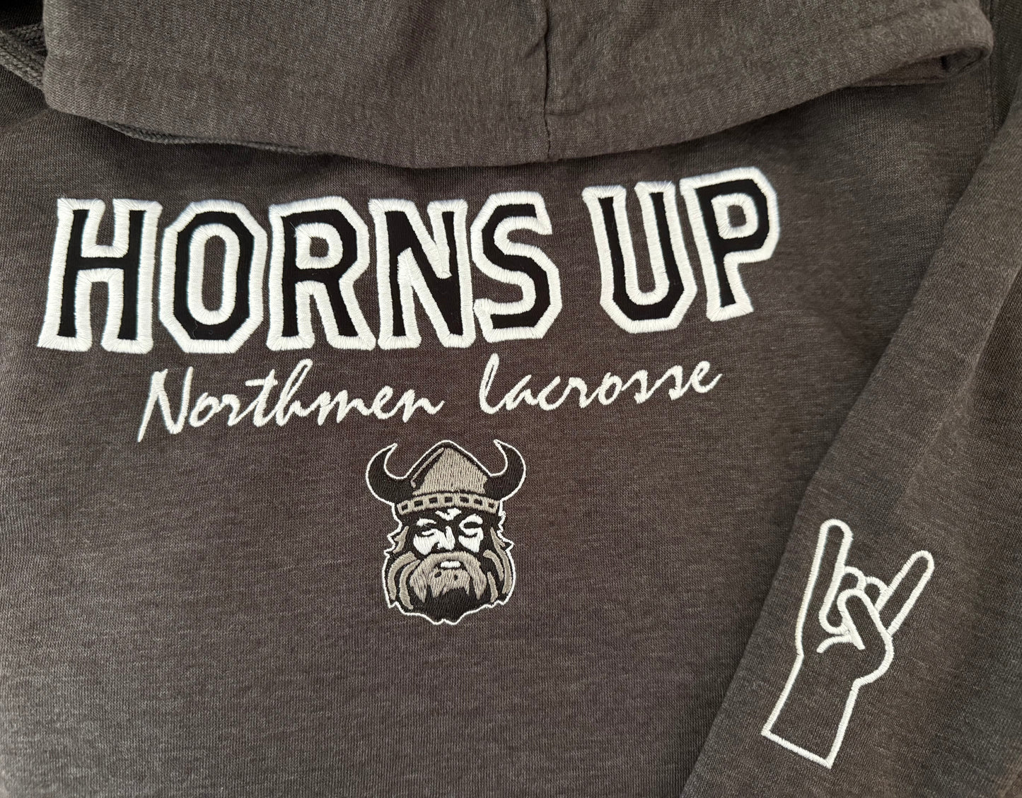 Embroidered Horns Up Northmen High quality Hoodie