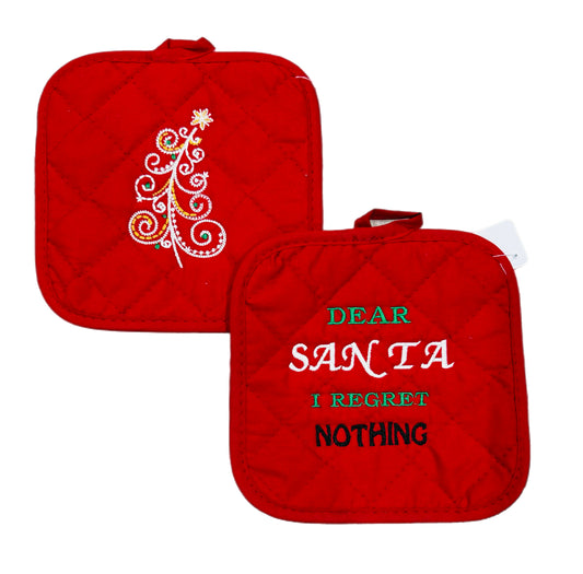 Christmas embroidered Pot holders