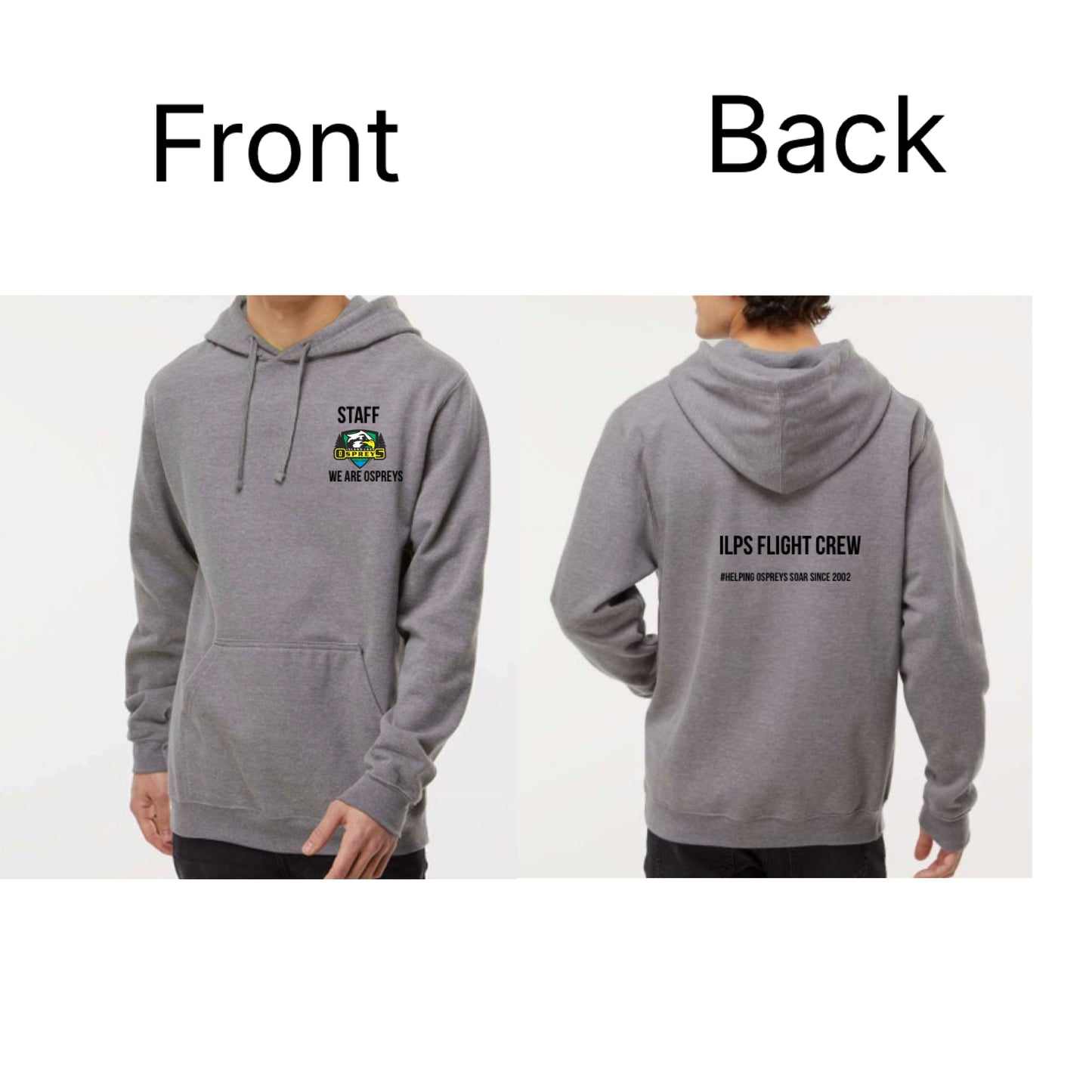 PRINTED STAFF - Adult Osprey ILPS Flight Crew High Quality hoodie with big logo