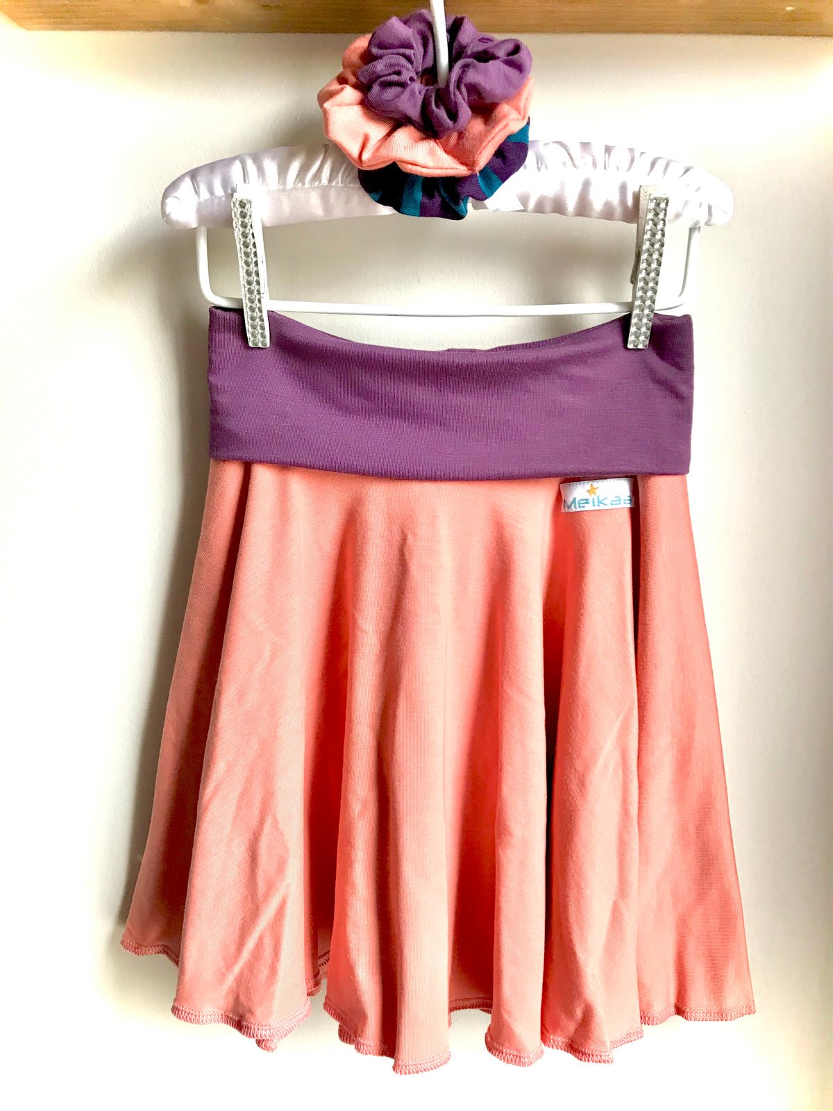Bamboo growing skirt + 3 matching scrunchies - grow with me skirt