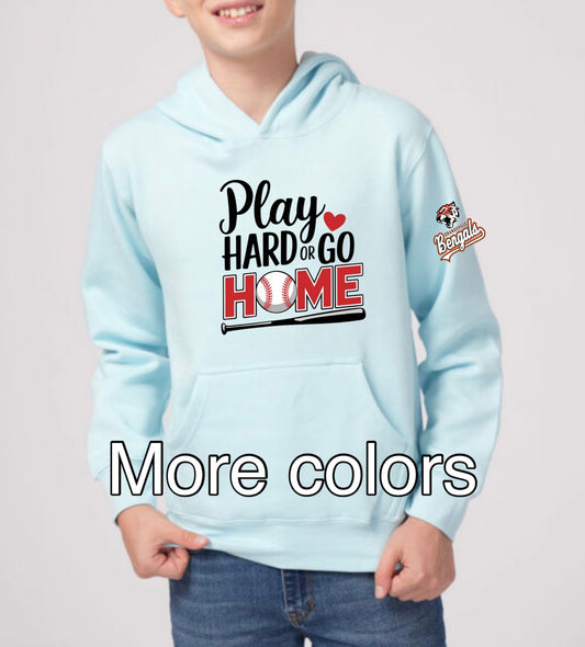 Youth Play hard or go home - High quality Hoodies Bengals