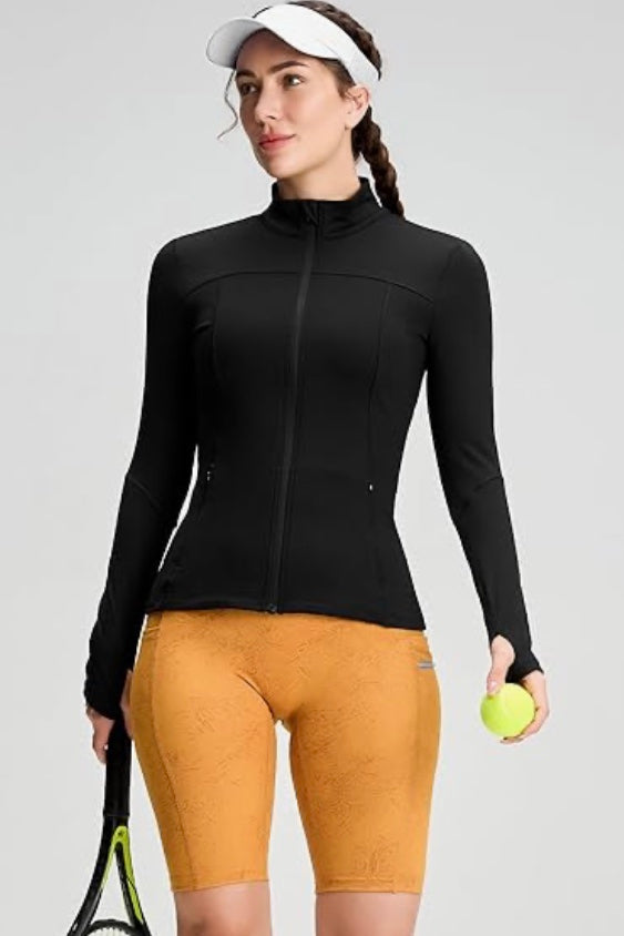 Women’s Athletic Slim Fit Workout Jacket with Pockets