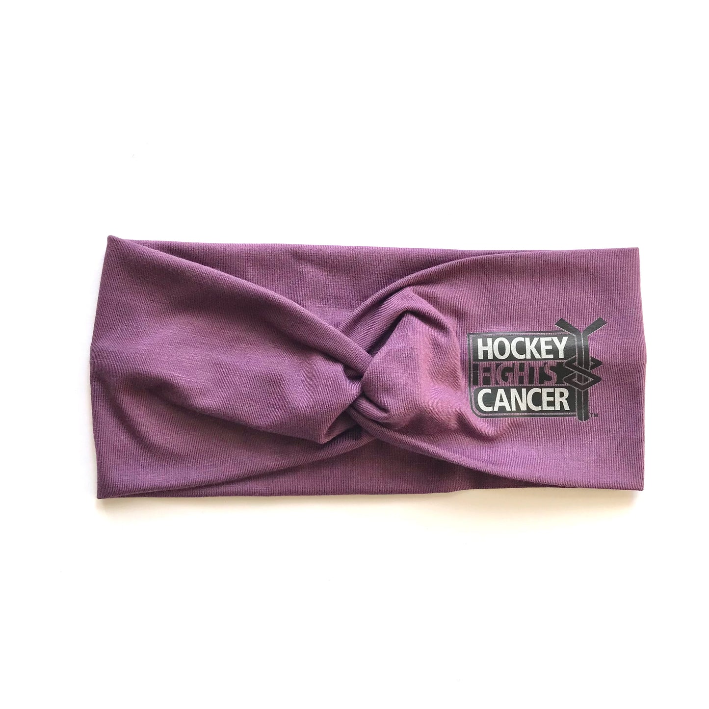 High quality Large Twist bamboo headband Hockey fights Cancer