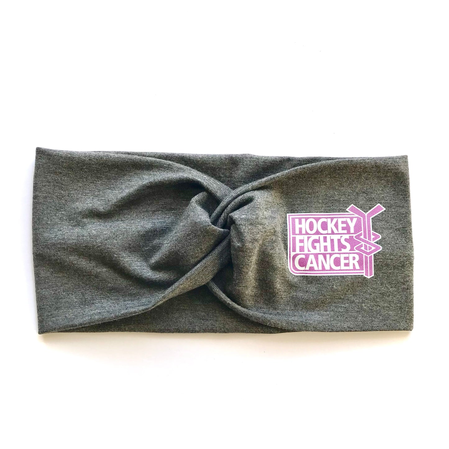 High quality Large Twist bamboo headband Hockey fights Cancer