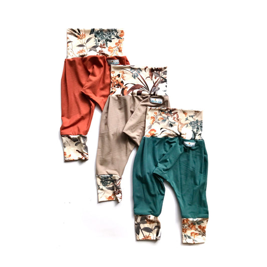 Rusty Floral Edition - BAMBOO Harem Swaggers, Evolutive and Growing Pants