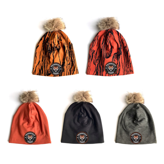 Orangeville Tigers Winter Bamboo Hats with recycled fur pompom