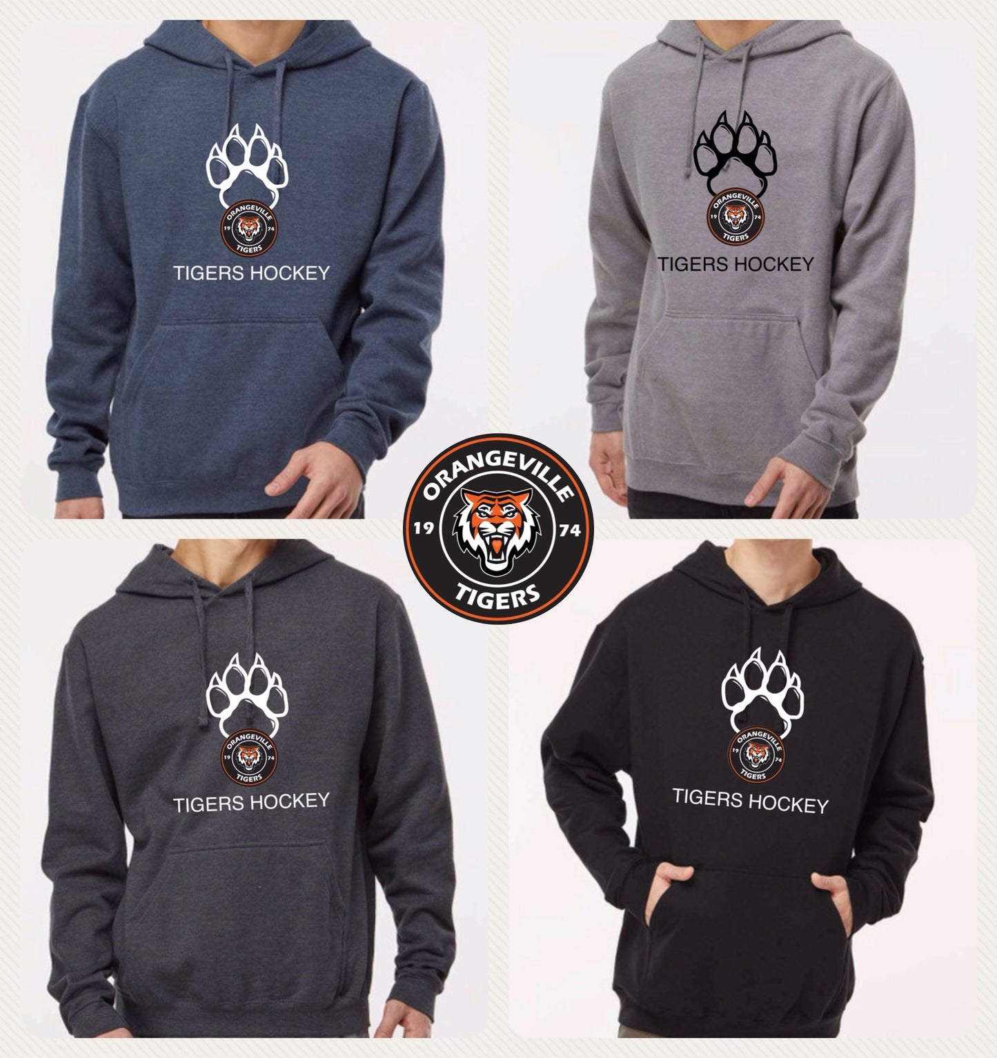 Orangeville Tigers High quality Hoodie - Paw design