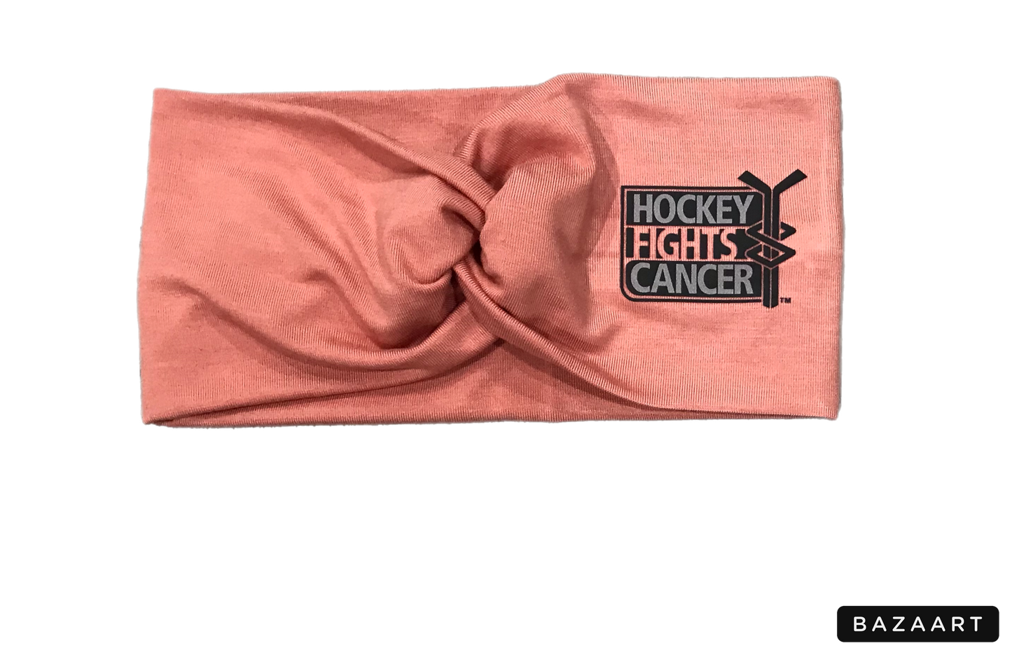 High quality Large Twist bamboo headband Hockey fights Cancer