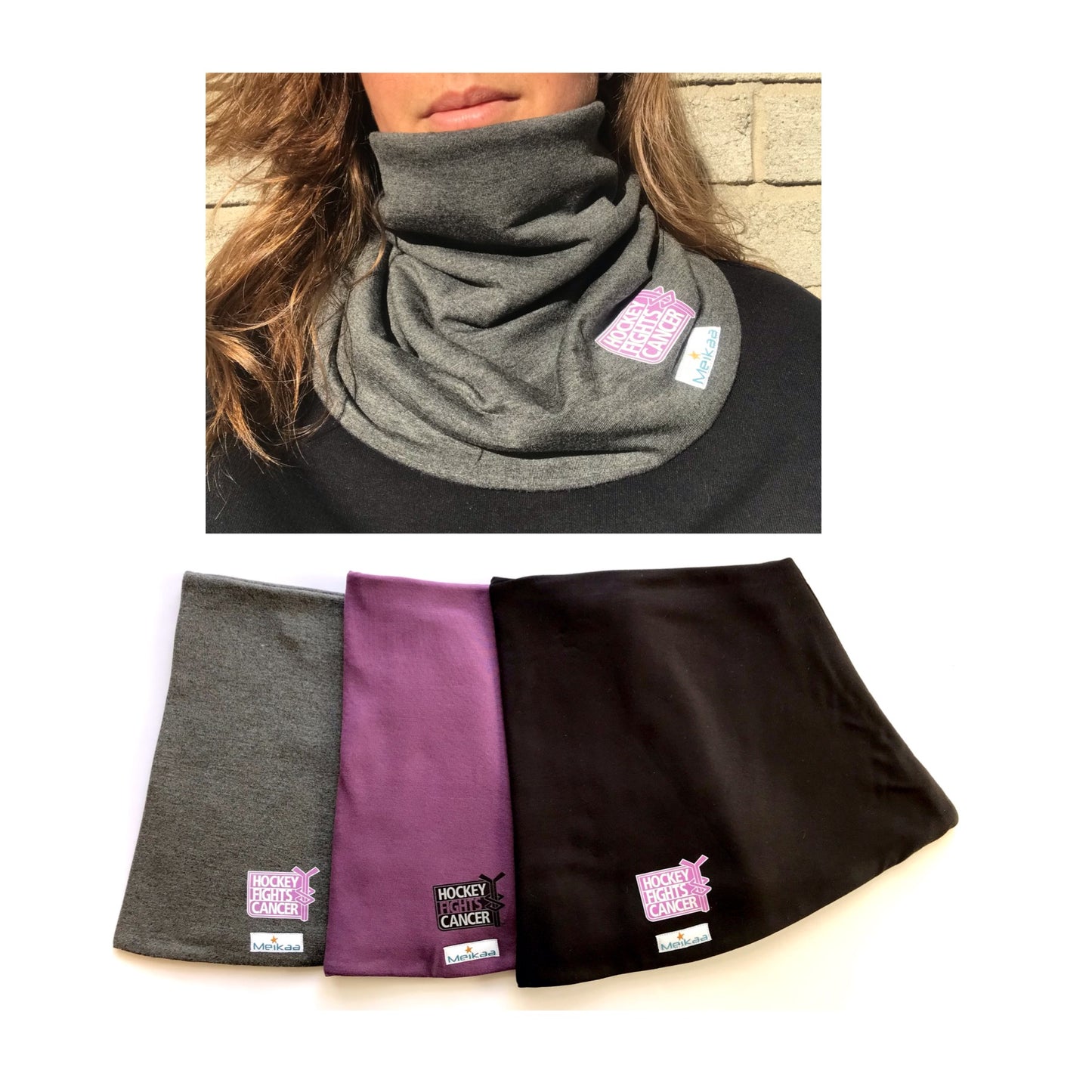 High quality Winter Neck Warmers Hockey fights Cancer