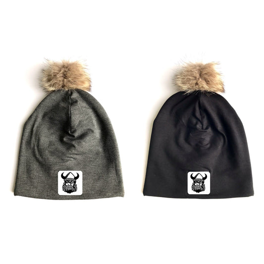 Northmen Lacrosse Winter Bamboo Hats with recycled fur pompom